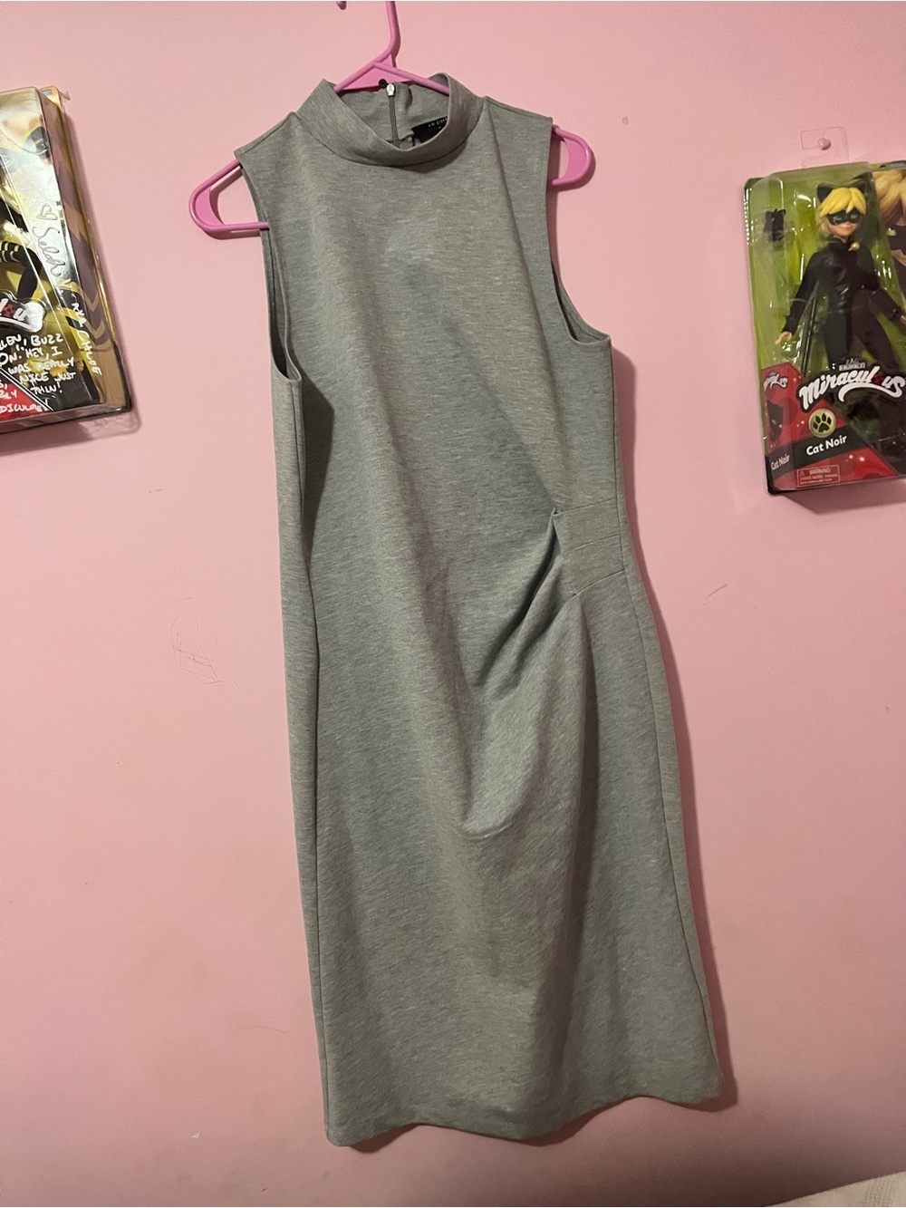 ⭐️Le Chateau sleeveless Gray Mock Neck Midi Dress women’s XL